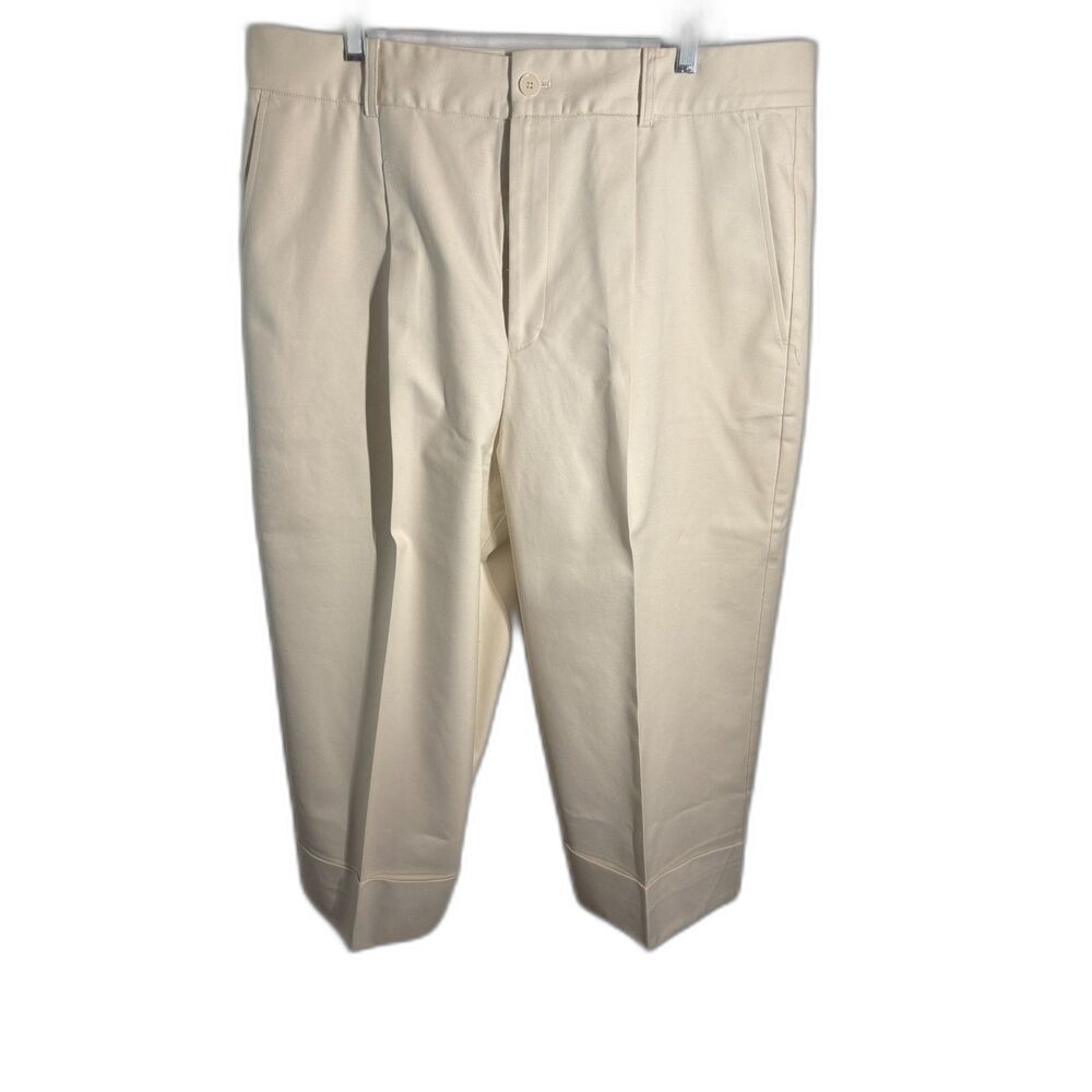 Lauren Ralph Lauren Women’s Size 18 Ivory Cropped Cuff Pants Stretch Cotton